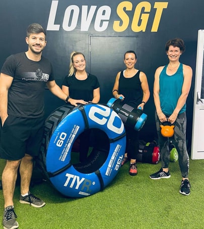 Matt with group of clients